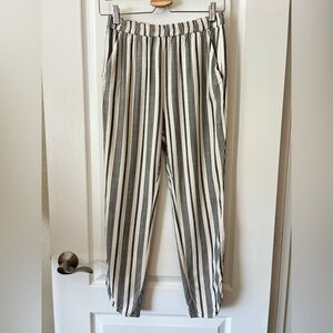Marine Layer Black and White Striped Joggers